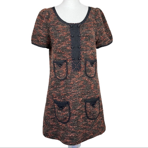 LULUMARI Anthropologie Multi Colored A Line Dress w/ button Detail sz Large - Picture 3 of 16